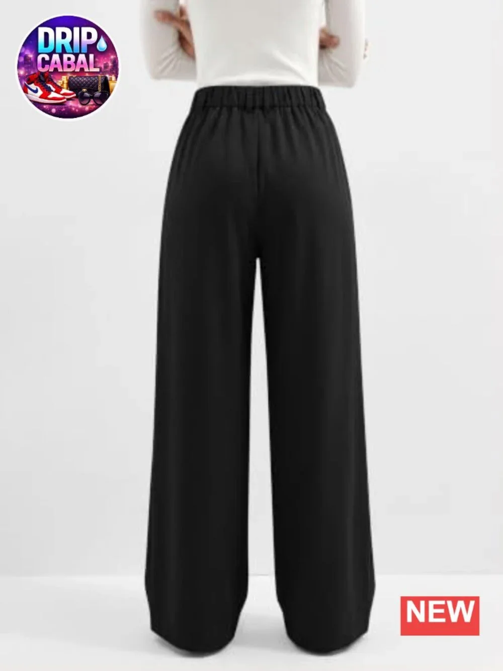 Wide Leg Work Pants High Waisted Flowy Trousers Pleated Pockets Wrinkle-Free